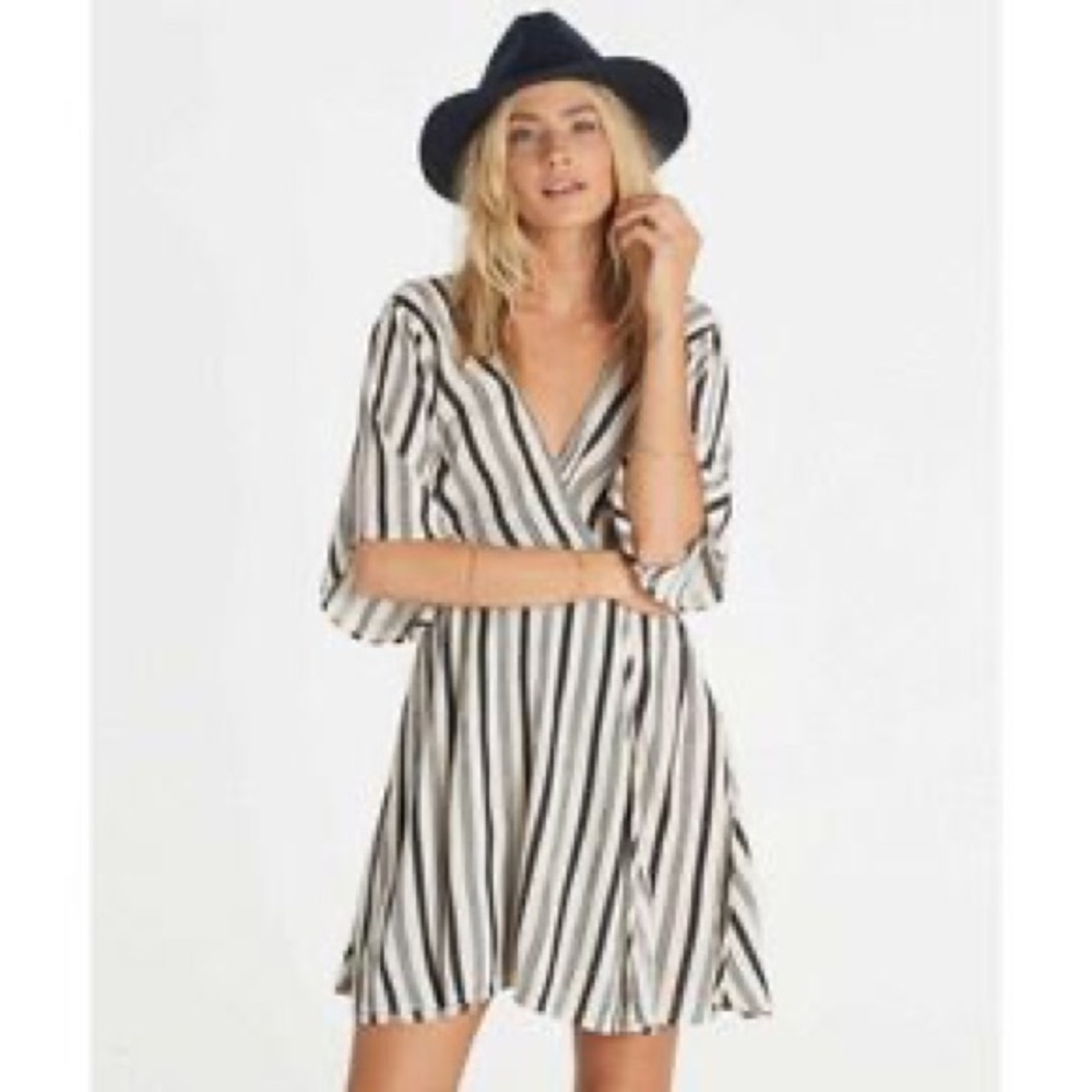 Billabong Dolly Black and White Mini Sundress